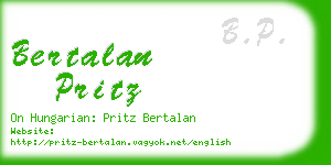 bertalan pritz business card